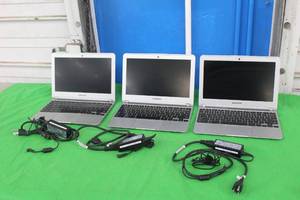 lot 172 image: 3 SAMSUNG CHROMEBOOKS XE303C12 WITH POWER ADAPTERS