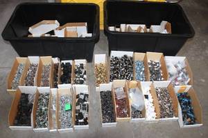 lot 208 image: 2. GREENMODE 27GAL TOTES WITH GENEROUS AMOUNT OF ELECTRICAL COMPONENTS