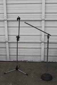 lot 249 image: 2 MICROPHONE STANDS ATLAS SOUND AND MIRAGE PERCUSSION