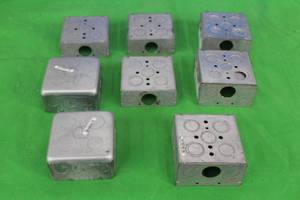 lot 288 image: 8 RACO STEEL ASSORTED SIZE 2 GANG JUNCTION BOXES