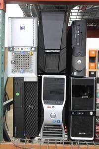 lot 313 image: LOT OF 6 CPUCOMPUTER TOWERS ASSORTED BRANDS