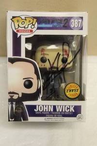 lot 24 image: FUNKO POP MOVIES JOHN WICK CHAPTER II , 387 LIMITED CHASE EDITION 3100 VINYL FIGURE SIGNED