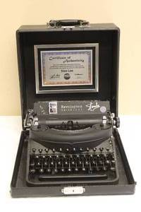 lot 35 image: STAN LEE PERSONALLY SIGNED REMINGTON NOISELESS TYPEWRITER WITH COA # 31267  & NUMBERED 710 ,