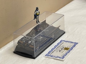 lot 10 image: BATMANROBIN IN BAT MOBILE SCALE 124 SIGNED BY ADAM WEST(BATMAN) BURT WARD (ROBIN) AND BOB KANE WITH COA