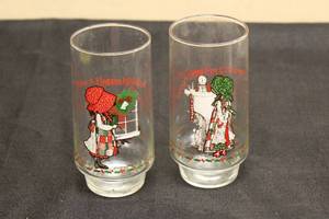 lot 197 image: TOTAL OF 2 AMERICAN GREETINGS CORP ,HOLLY HOBBIE MERRY CHRISTMAS HAVE A HAPPY HOLIDAY&nbsp COLLECTOR GLASSES&nbsp