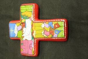 lot 203 image: MEXICO TALVERA HANDMADE RELIGIOUS CROSS 9