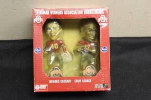 lot 177 image: HWA OHIO STATE HEISMAN WINNERS ASSOCIATION KROGER OFFICIAL BOBBLEHEADS HOWARD CASSADY &amp EDDIE GEORGE&nbsp
