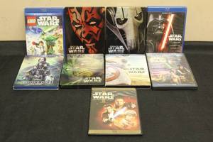 lot 187 image: TOTAL OF 9 STAR WARS BLU-RAY DVDS IN ORIGINAL CASE&nbsp