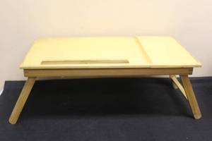 lot 72 image: WOODEN LAPTOP DESK FOLDING TILTING TOP TRAY&nbsp