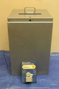 lot 130 image: DOUGLA EQUIPMENT METAL BALLOT BOX WITH LOCK &ampKEYS ,17