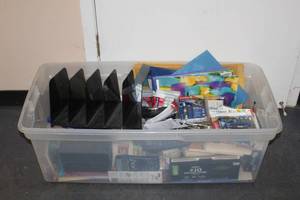 lot 133 image: GENEROUS AMOUNT OF SCHOOLOFFICE SUPPLIES  TOTE INCLUDED SEE PICS&nbsp