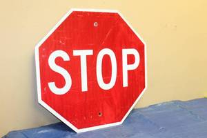 lot 66 image: 24X24 HIGH INTENSITY ALUMINUM REFLECTIVE STOP SIGN