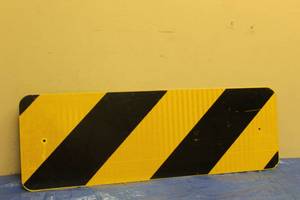 lot 69 image: HIGH INTENSITY REFLECTIVE ALUMINUM HAZARD MARKER TRAFFIC SIGN
