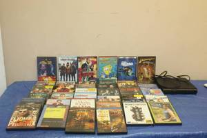 lot 183 image: GPX D200B DVD PLAYER WITH 38 DVD DISC  SEE PICS&nbsp
