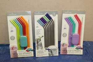 lot 220 image: TOTAL OF 3 PK CROFTON SIP &amp GO STRAWS&nbsp