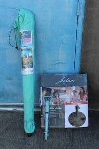 lot 227 image: BELAVI 7.5 FOOT UMBRELLA 23646WITH BELAVI UMBRELLA STAND 1908 BASE &amp BEACH ANCHOR&nbsp