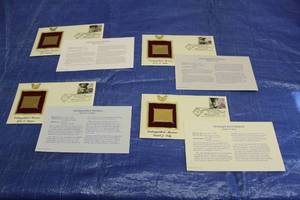 lot 232 image: TOTAL OF 4 FIRST DAY OF ISSUE NOVEMBER 10,2005 DISTINGUISHED MARINES 22KT GOLD REPLICA STAMPS&nbsp