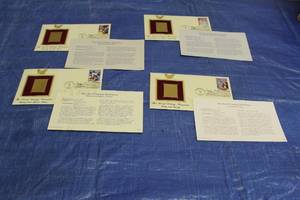 lot 233 image: TOTAL OF 4 FIRST DAY OF ISSUE APRIL 21,2006 THE ART OF DISNEY ROMANCE 22KT GOLD REPLICA STAMPS&nbsp