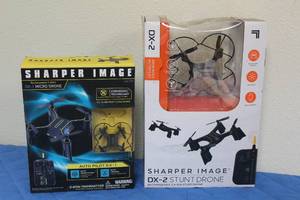 lot 8 image: TOTAL OF 2 SHARPER IMAGE DRONES ,&nbsp DX-1 MICRO DRONE , DX-2 STUNT DRONE IN ORIGINAL BOX&nbsp