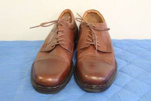 lot 91 image: MENS JOHNSON &amp MURPHY TAN SMOOTH FULL GRAIN SHOES 10265 , MADEIN ITALY , SIZE 10 12&nbsp