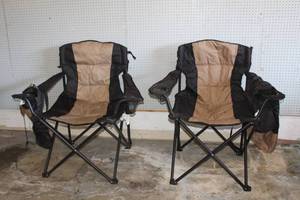 lot 123 image: TOTAL OF 2 OZARK TRAIL BIG &amp TALL CHAIRS WITH CUP HOLDERS AND CARRY BAGS&nbsp