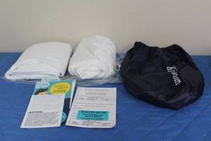 lot 162 image: HICCAPOP 2 PACK INFLATABLE BED BUMPER WITH BAG