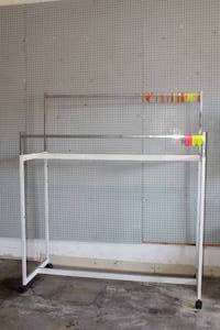 lot 118 image: HEAVY DUTY MOBILE DOUBLE RAIL GARMENT RACK&nbsp