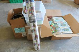 lot 210 image: GENEROUS AMOUNT OF TIKI DECOR GREAT FOR&nbsp PARTIES AND OR RESELL TOTES AND BOXES INCLUDED