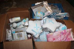 lot 217 image: GENEROUS AMOUNT OF 1ST COMMUNION DECOR GREAT FOR&nbsp PARTIES AND OR RESELL TOTES AND BOXES INCLUDED